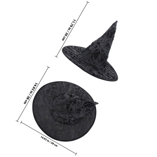 Witch Hat With Broken Holes Pointed Design For Halloween Masquerade 1