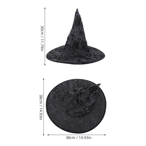 Witch Hat With Broken Holes Pointed Design For Halloween Masquerade 2
