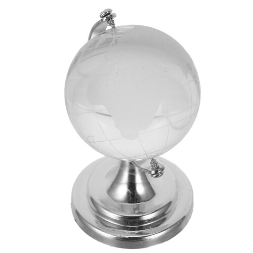 2Pcs Mini Rotatable Glass Globe With Stand For Home Office Decor 2