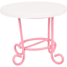 2Pcs Mini Wood Metal Coffee Table Decor For Doll House 1:12