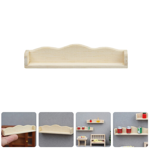 Tiny Wall Mount Wooden Shelf Decor Mini House Wall Stand Craft 2