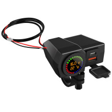 4Pcs Motorcycle Phone Charger USB Type-C Dual Port Handlebar Mount