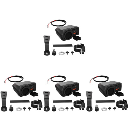 4Pcs Motorcycle Phone Charger USB Type-C Dual Port Handlebar Mount 1