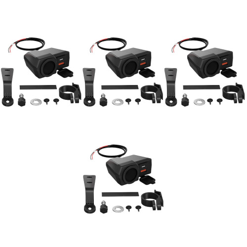 4Pcs Motorcycle Phone Charger USB Type-C Dual Port Handlebar Mount 2