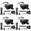 4Pcs Motorcycle Phone Charger USB Type-C Dual Port Handlebar Mount 5