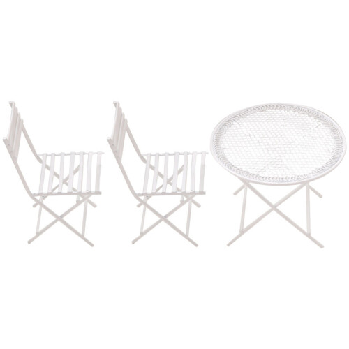 2 Sets Miniature Table Model Mini Coffee Table Doll House Chair Models 1