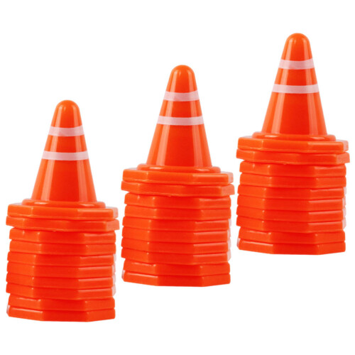50Pcs Mini Traffic Cones Simulation Safety Roadblocks Sign Models 1