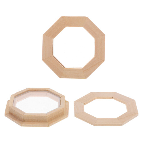 6 Pcs Miniature Wooden Window Frame For Dollhouse 1:12 Scale 1