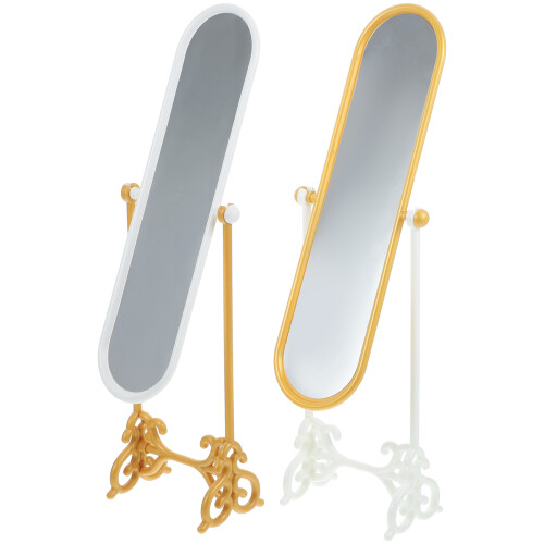 2Pcs Dollhouse Miniature Dressing Mirrors Tiny House Mini Mirrors