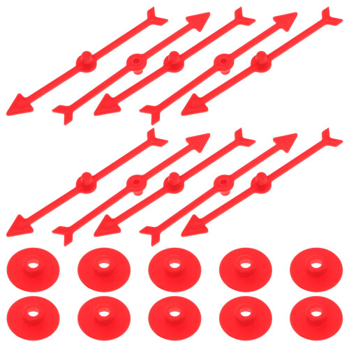 10Pcs Board Game Arrows Red Plastic Turntable Game Pointer for Play