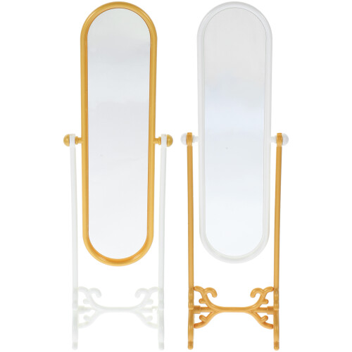 2Pcs Dollhouse Miniature Dressing Mirrors Tiny House Mini Mirrors 2