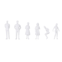 5 Sets Mini White People Figures Lifelike Models For Doll House Decor