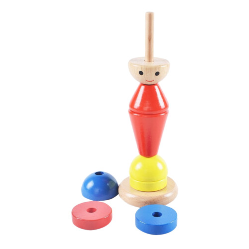 5Pcs Wooden Montessori Stacking Blocks For Baby Sensory Development