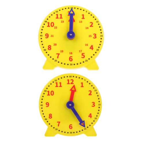 2Pcs Teaching Clock Model For Learning Time 2