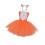 2 Pezzi Vestito In Garza Con Gonna E Fascia Per 4