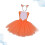 2 Pezzi Vestito In Garza Con Gonna E Fascia Per 7