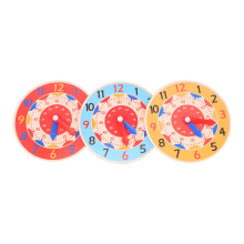 3Pcs Wood Clock Toys For Kids Hour Minute Second Cognition