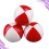 3Pcs PU Acrobatics Juggling Balls Fine Stitching Red White 7