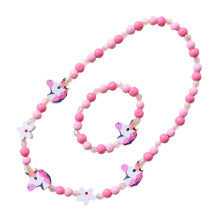 2 /Set Bambini Con Perline Legno E Collana