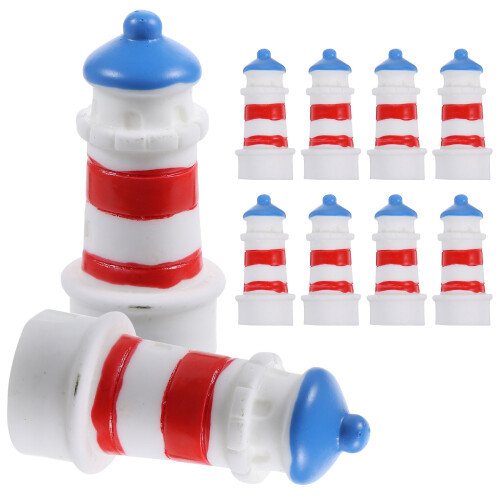 50 Pcs Miniature Lighthouse Resin Ornament 1