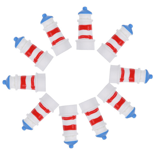 50 Pcs Miniature Lighthouse Resin Ornament 2
