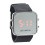 Fashion Quadrato Specchio Rosso Led Data Silicone Nero 1