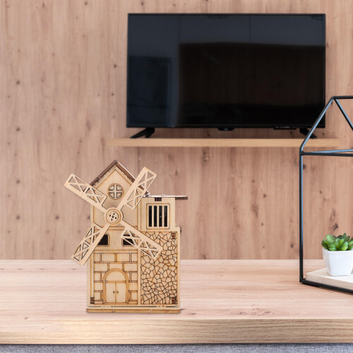 Set Giocattoli Legno Bambini Con Scatola Musicale, Mulino E 2