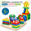 4 Set Impilabili Legno Montessori, Riconoscimento Forma 10