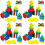 4 Set Impilabili Legno Montessori, Riconoscimento Forma 5