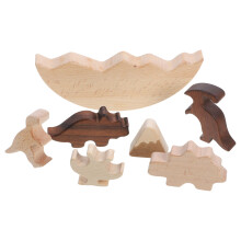 One Set Wooden Dinosaur Stacking And Balancing Toy For Kids