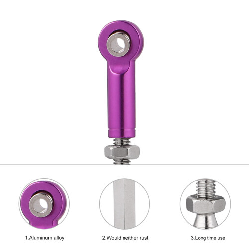 6 Asta Trazione Regolabile 88mm Per Rc (Viola) 1