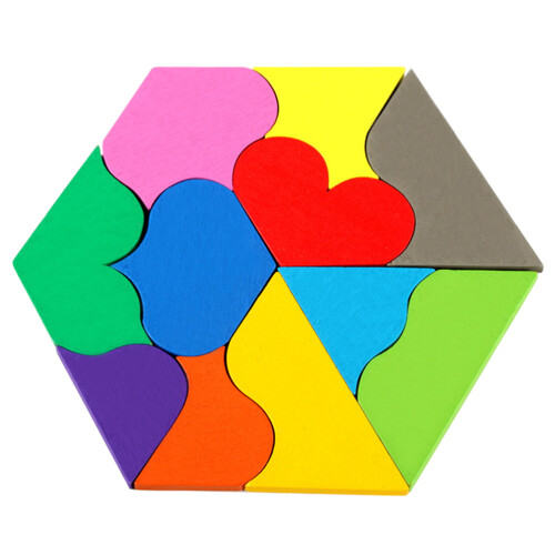 Set Rompicapi In Legno, Esagonale Geometrico Per Bambini