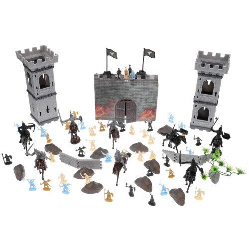 2 Set Figurine Medievali Miniatura Cavaliere Per Decorazione 1