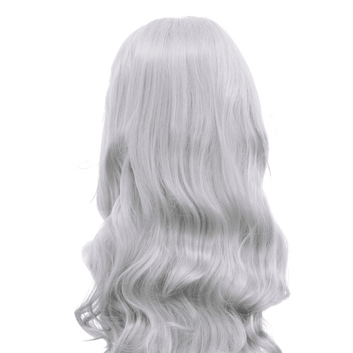Colorful Long Wave Curly Wig With Bangs Cosplay (Silver Grey) 2
