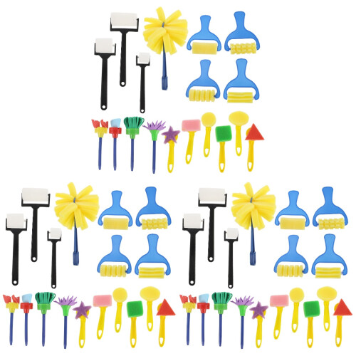 3 Sets Kinderen En Spons Schilderen Diy Leren 1