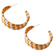 1Pair Lightweight Acrylic Drop Earrings for Women Stylish Orange Hoops