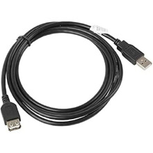 LANBERG USB EXTENSION CABLE 2.0 AM-AF 1.8M (BLACK) CA-USBE-10CC-0018-BK