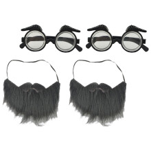 2 Sets Cosplay Valse Baard Bril, Toneelkostuum, Feestdecoratie
