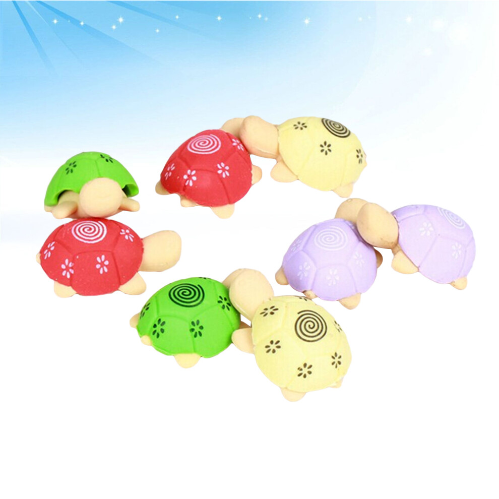 20 Sztuk Gumek Do Pencila W KształCie ŻółWi, Mieszane Kolory-image