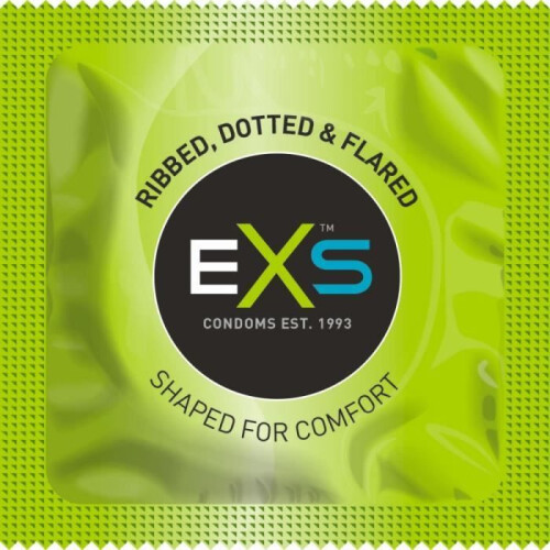 EXS Comfy Fit Ribbed and Dotted Condoms 12 Pack 1
