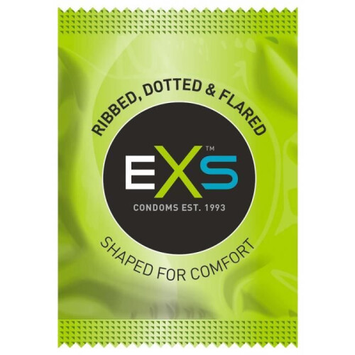 EXS Comfy Fit Ribbed and Dotted Condoms 12 Pack 2