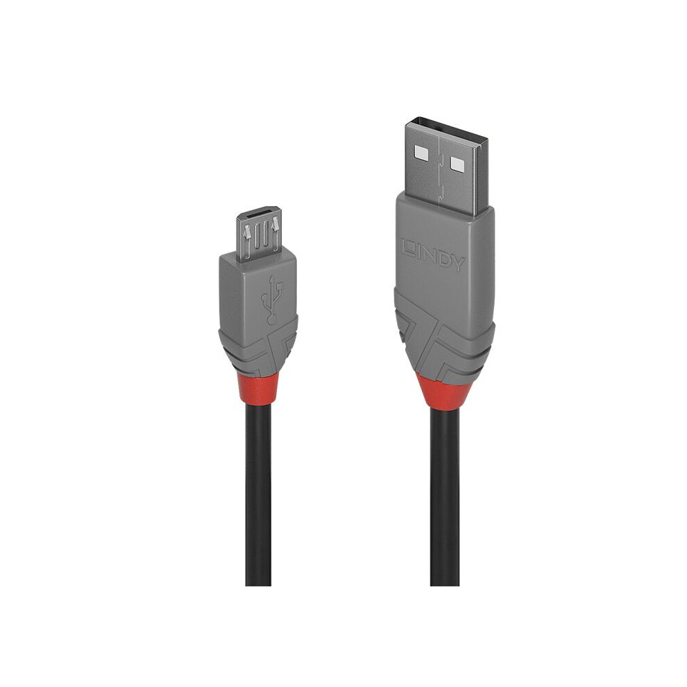 Lindy 1M Usb 2.0 Cable Usb Cable Usb A Micro-Usb B Male Black/Grey 4002888367325