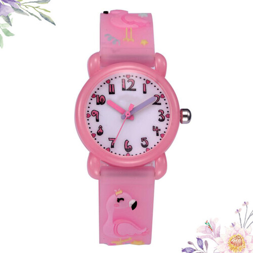 1 Relógio 3D Com De Flamingo Rosa 1