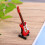 Mini Guitarra Elétrica Decorativa 10 Cm Vermelha Com E Suporte 7