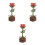 3Pcs De -Cabeça Rosa 3D Com Vaso Para Adultos 6