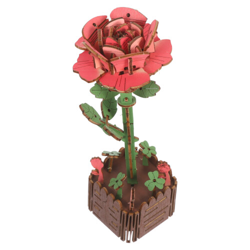 3Pcs De -Cabeça Rosa 3D Com Vaso Para Adultos 2