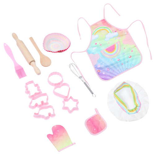 3Conjuntos Para Com De Cozinha Rosy E Chapéu