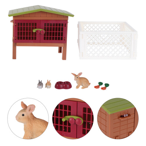 1 Conjunto De Casa De Animais Simulada Para Crianças 2
