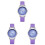 3Pcs Relógio Cartunado Impermeável De Violeta 4