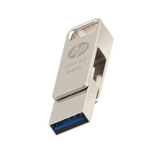 Metallinen USB-muistitikku - HP - 64GB - HP x206c - Type-C/Type-A - Luku jopa 120Mo/s - USB 3.2 - Metalli - Kompakti - Kestävä